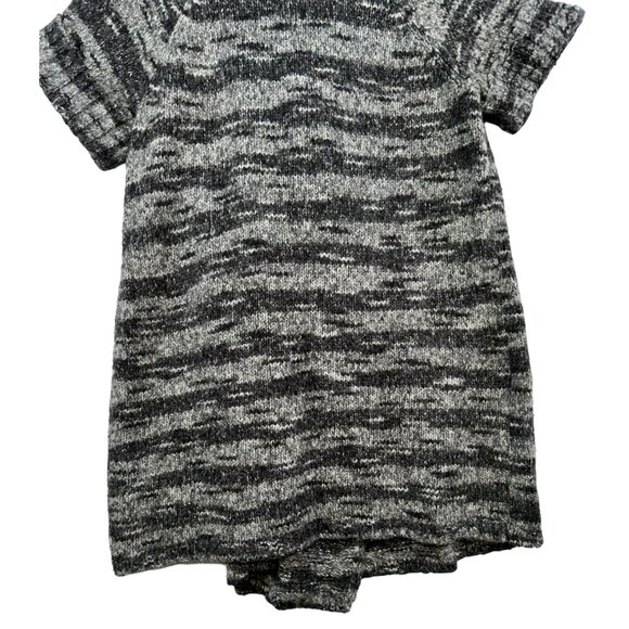 Lane Bryant Womens Open Front Knit Cardigan 14/16 Black Gray White Short Sleeve - Picture 9 of 10